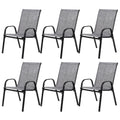 6 Piece Patio Chairs Set with Breathable Textilene Fabric - Grey