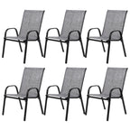 6 Piece Patio Chairs Set with Breathable Textilene Fabric - Grey