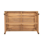 Patio Acacia Wood Chat Set with Water-Resistant Cushion - Beige