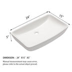 Rectangular Vessel Bathroom Sink with Sleek Modern Design - White