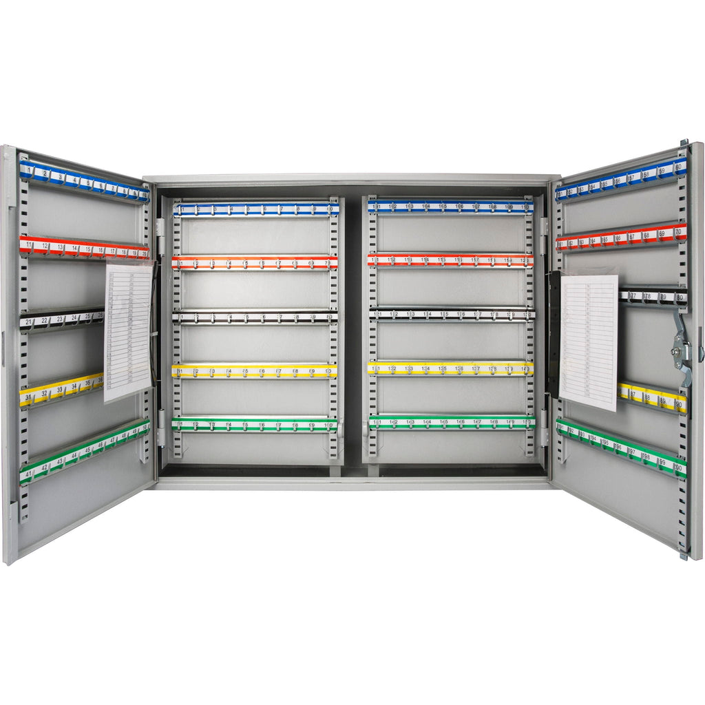 Adjustable Key Cabinet with Lock - Multiple Sizes, Gray or Black
