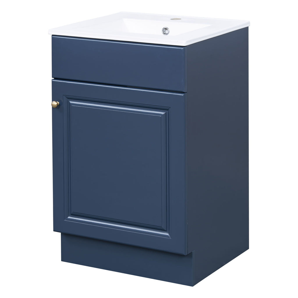 Bathroom Vanity with Sink and Adjustable Shelf - Multiple Colors