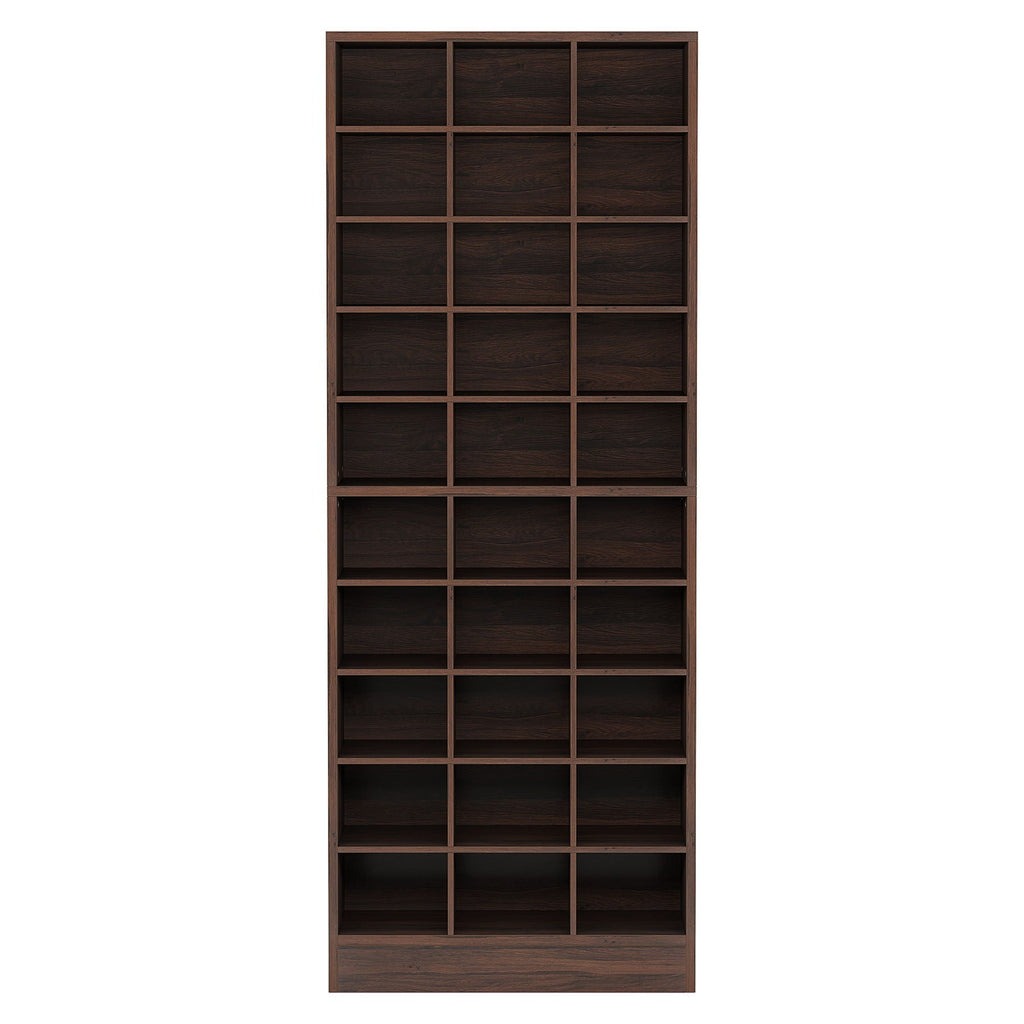 10 Tier Shoe Storage Cabinet with 30 Cubbies - Wood - Multiple Colors