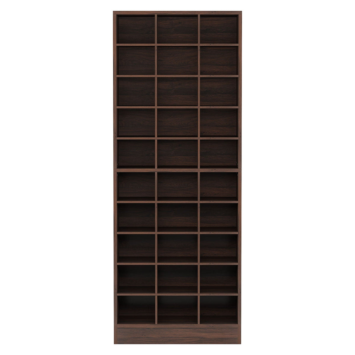 10 Tier Shoe Storage Cabinet with 30 Cubbies - Wood - Multiple Colors