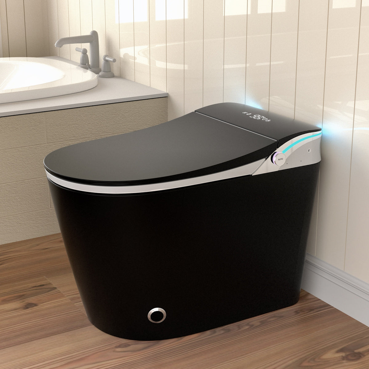 Elongated Smart Toilet with Bidet and Auto Flush - Matte