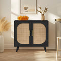 Buffet Cabinet with Storage with Modern Farmhouse Design - Black