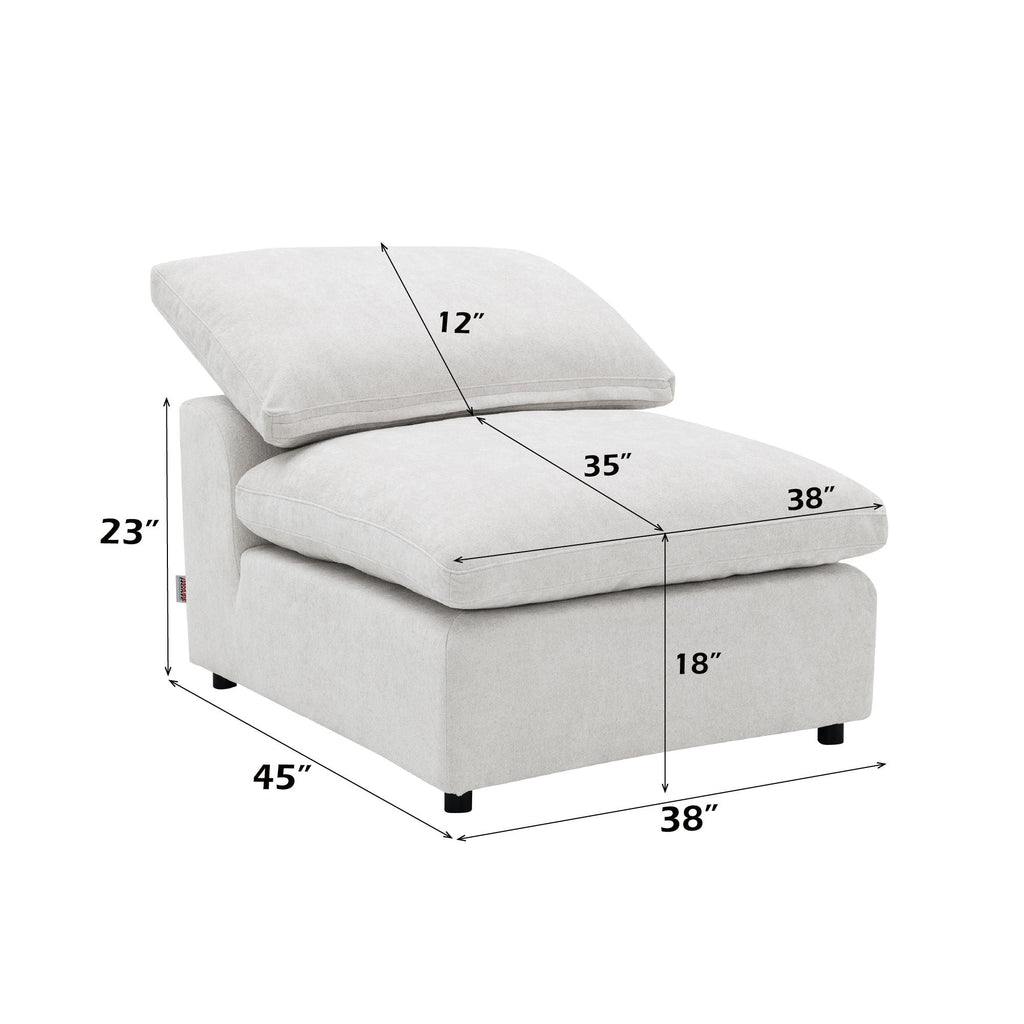 Naveen Modular Sectional With Ottoman - Modular Sofa Set with Ottoman - Beige or Dark Gray