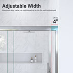 Semi-Frameless Double Sliding Shower Door with Tempered Glass - Clear