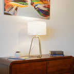 White Desk Lamp with Metal Base - Optima