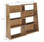 Foldable Bookshelf with Modular Convertible Design - Natural Veneer