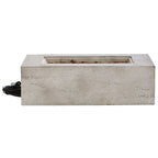 Rectangular Propane Fire Pit with Stainless Steel Burner - Beige or Gray