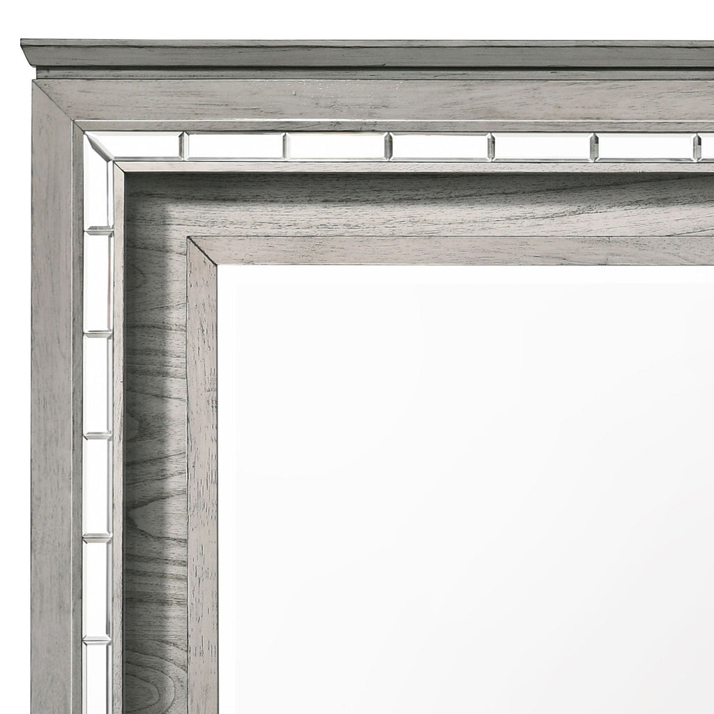 Light Gray Mirror with LED Lighting - Rectangular Wall Mirror