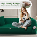 Spring Sofa with High-Quality Fabric - Green