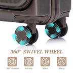 ABS Spinner Wheel Luggage Set with Cosmetic Case - Brown