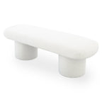 Ivory Upholstered Bench with Boucle Fabric - Randolph