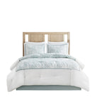White King Comforter Set with Coastal Embroidery - 100% Cotton