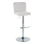 Contemporary Adjustable Barstool Set with Swivel & T Footrest - Black, White, Beige