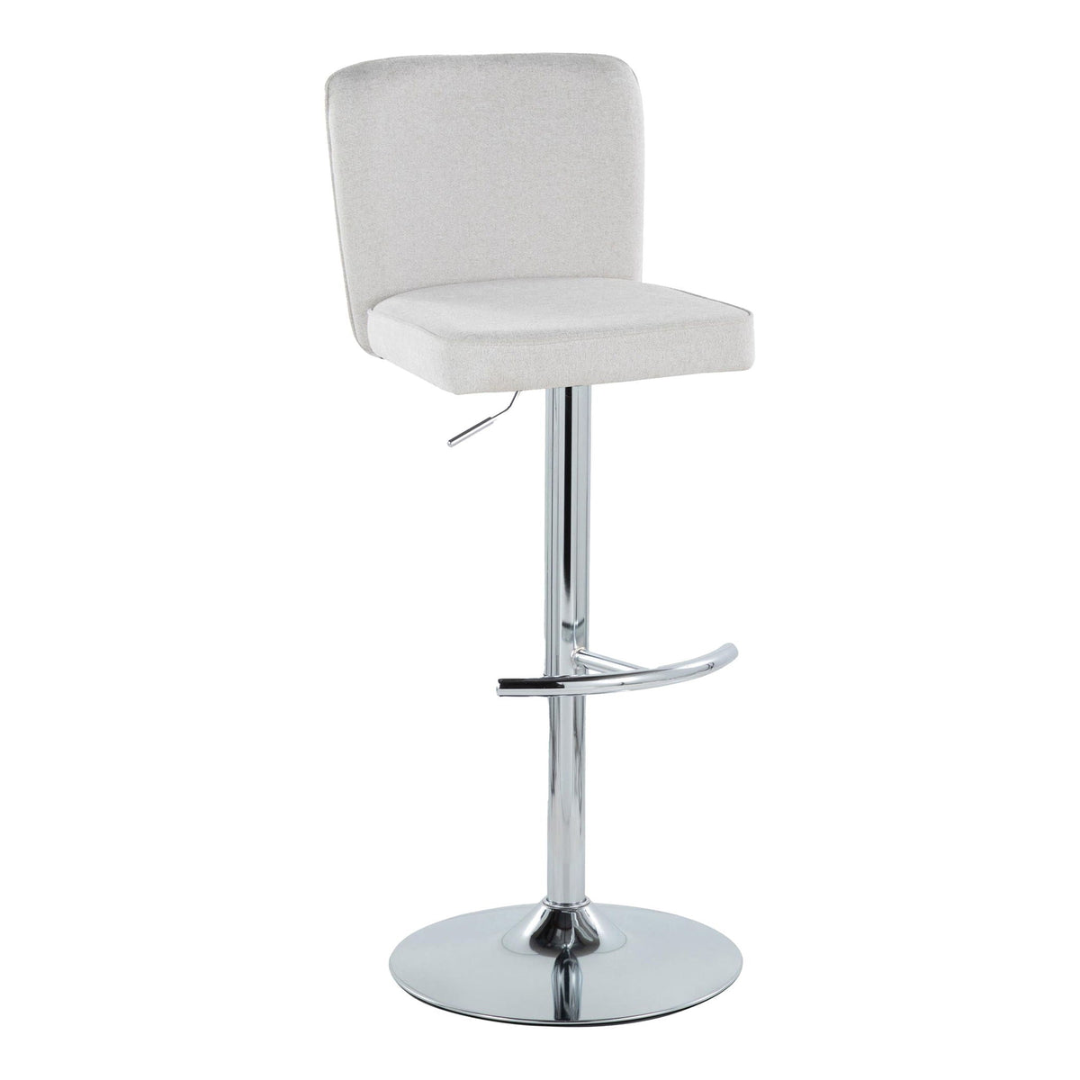 Contemporary Adjustable Barstool Set with Swivel & T Footrest - Black, White, Beige