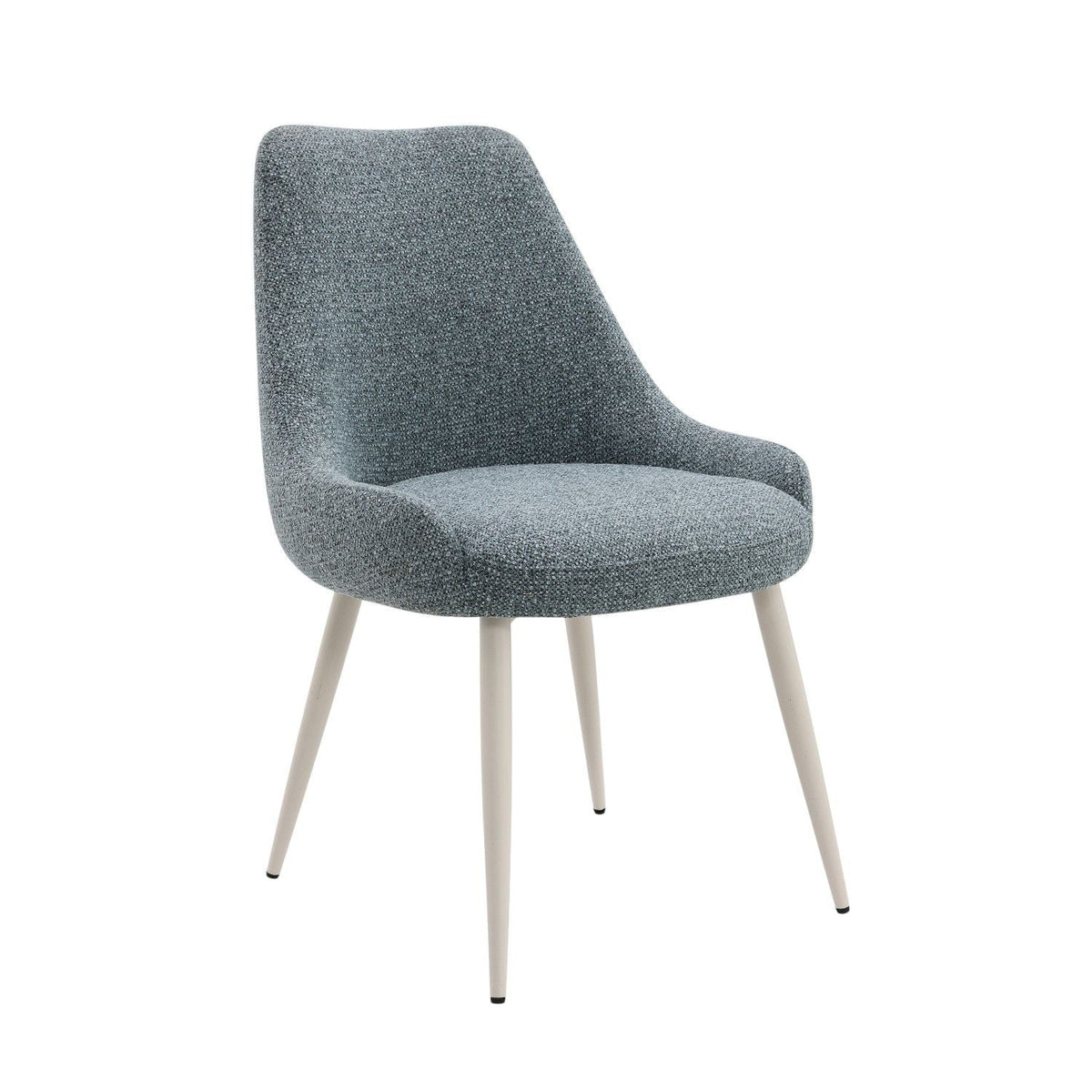 Light Blue Table Side Chair with Boucle Upholstery - Modern & Contemporary