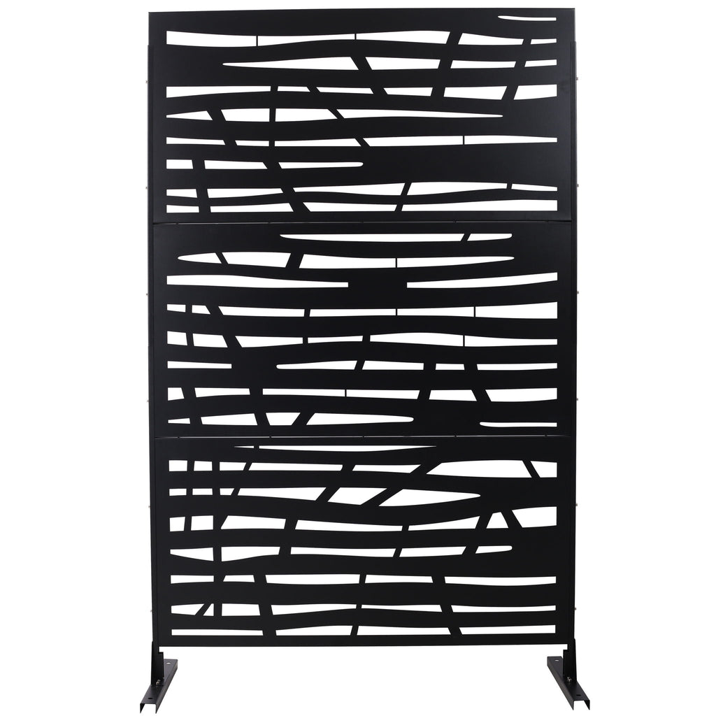 Metal Privacy Screen Room Divider with Durable Construction - Black, White, Dark Brown