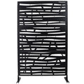 Metal Privacy Screen Room Divider with Durable Construction - Black, White, Dark Brown