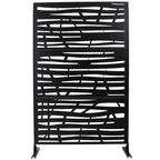 Metal Privacy Screen Room Divider with Durable Construction - Black, White, Dark Brown