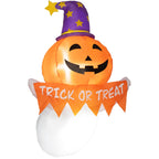 Inflatable Halloween Ghost Window Sticker with LED Lights - White