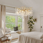 8-Light Crystal Chandelier with Gold Finish and Crystal Accents - Gold