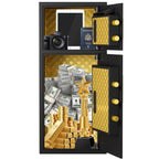 Large Double Door Digital Security Safe with Fireproof and Waterproof Bag - Black