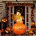 Inflatable Thanksgiving Turkey LED Display with Weather-Resistant Design - Multicolor