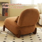 Cute Accent Chair with Solid Wood Legs - Fabric