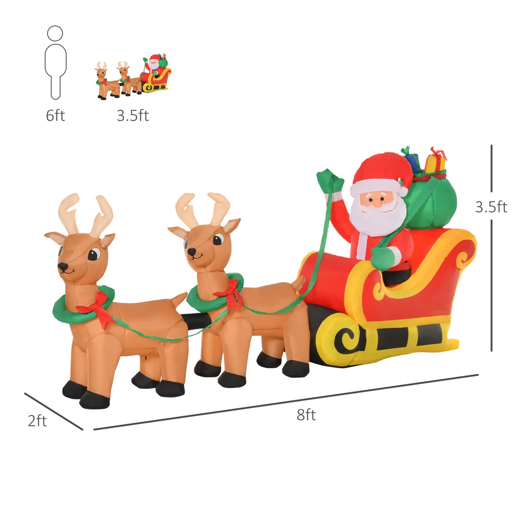 Outdoor Inflatable Santa Claus Decoration with LED Lights - Christmas
