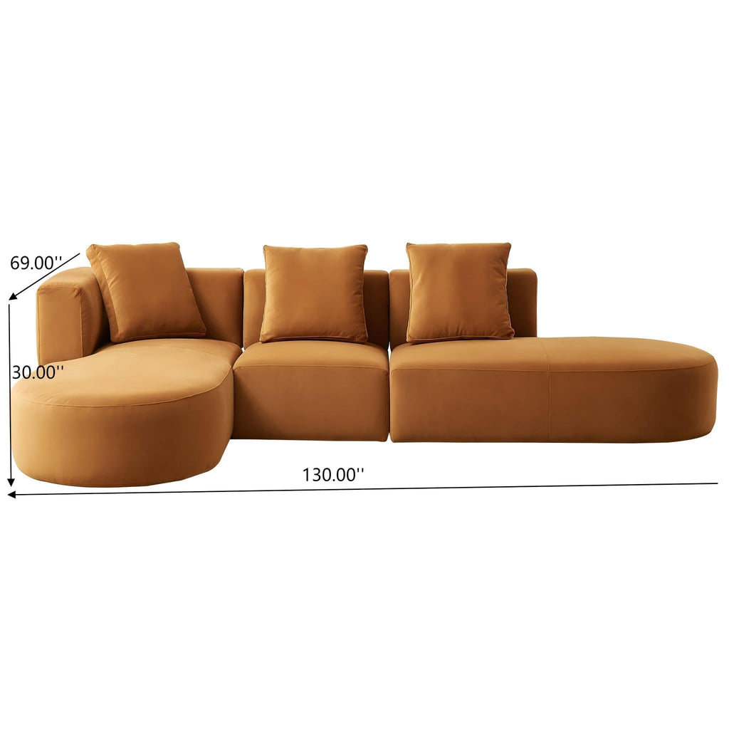 Light Brown Sectional Sofa with Plush Cloud Comfort - Left or Right Facing