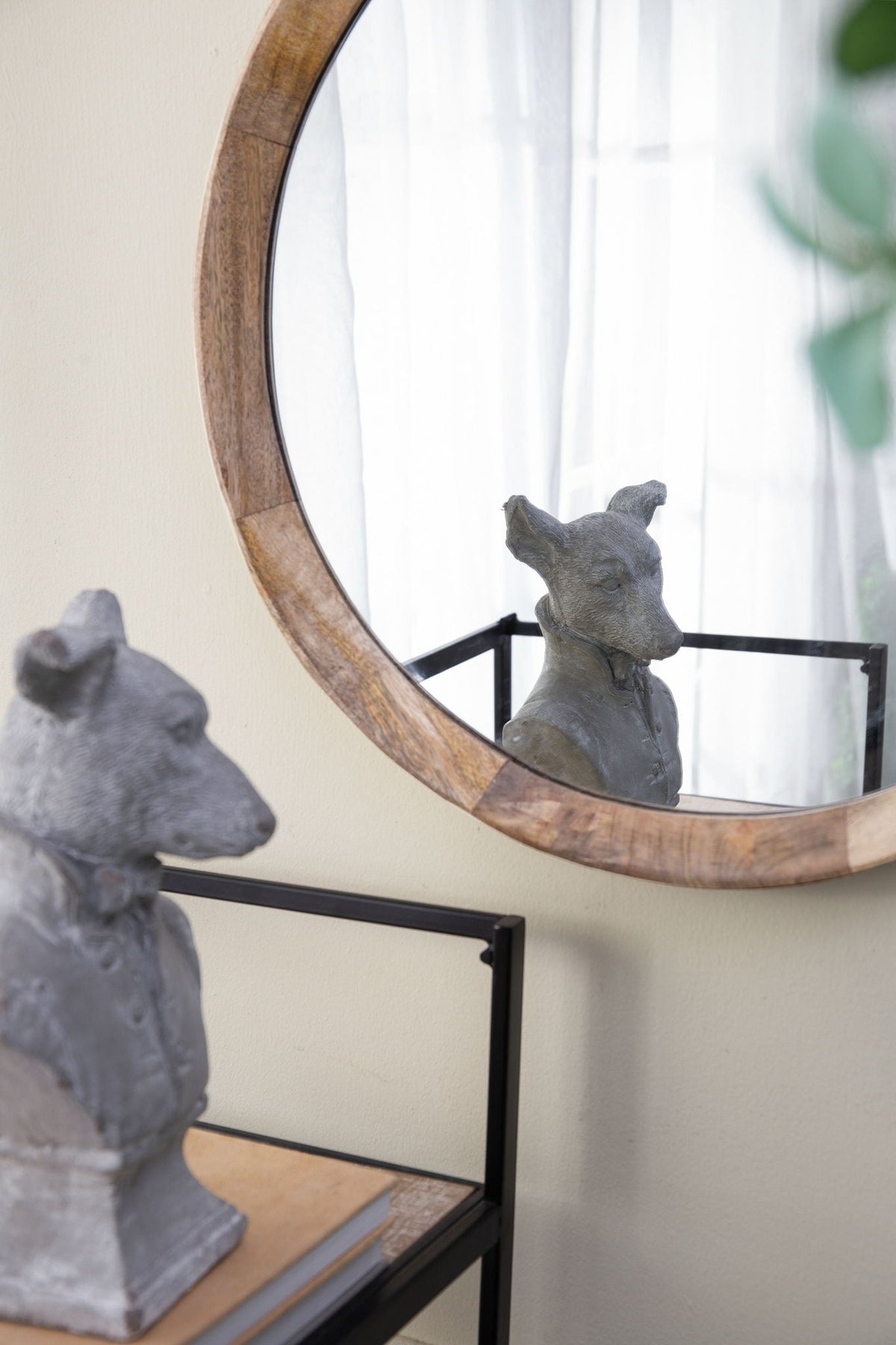 Transitional Mango Wood Wall Mirror with Frame - Multiple Colors