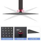 10" Square Rainfall Shower Head with 360° Adjustability – Multiple Colors