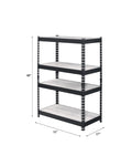 Industrial 4-Tier Bookcase with Adjustable Shelves - Metal & MDF