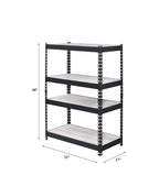 Industrial 4-Tier Bookcase with Adjustable Shelves - Metal & MDF