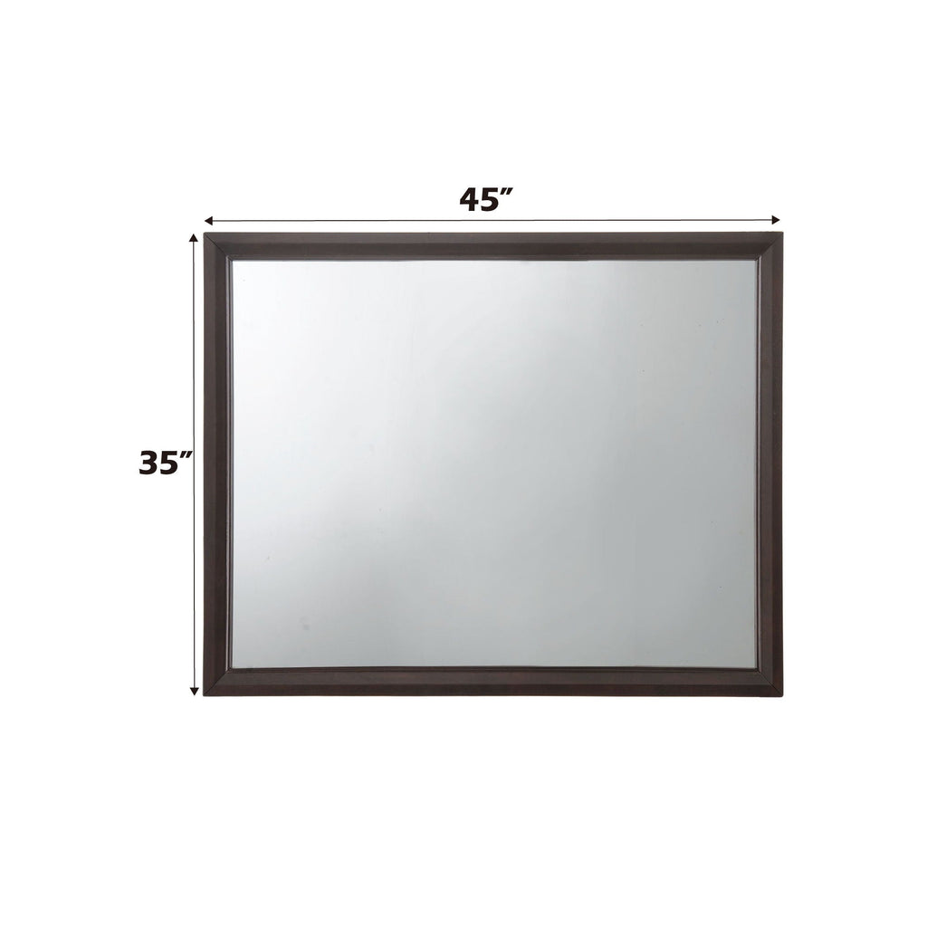 Madison Mirror with Sleek Wood Frame - Espresso