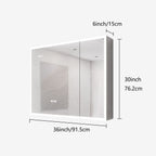 LED Medicine Cabinet With Defogger and Digital Display - Pearl Silver
