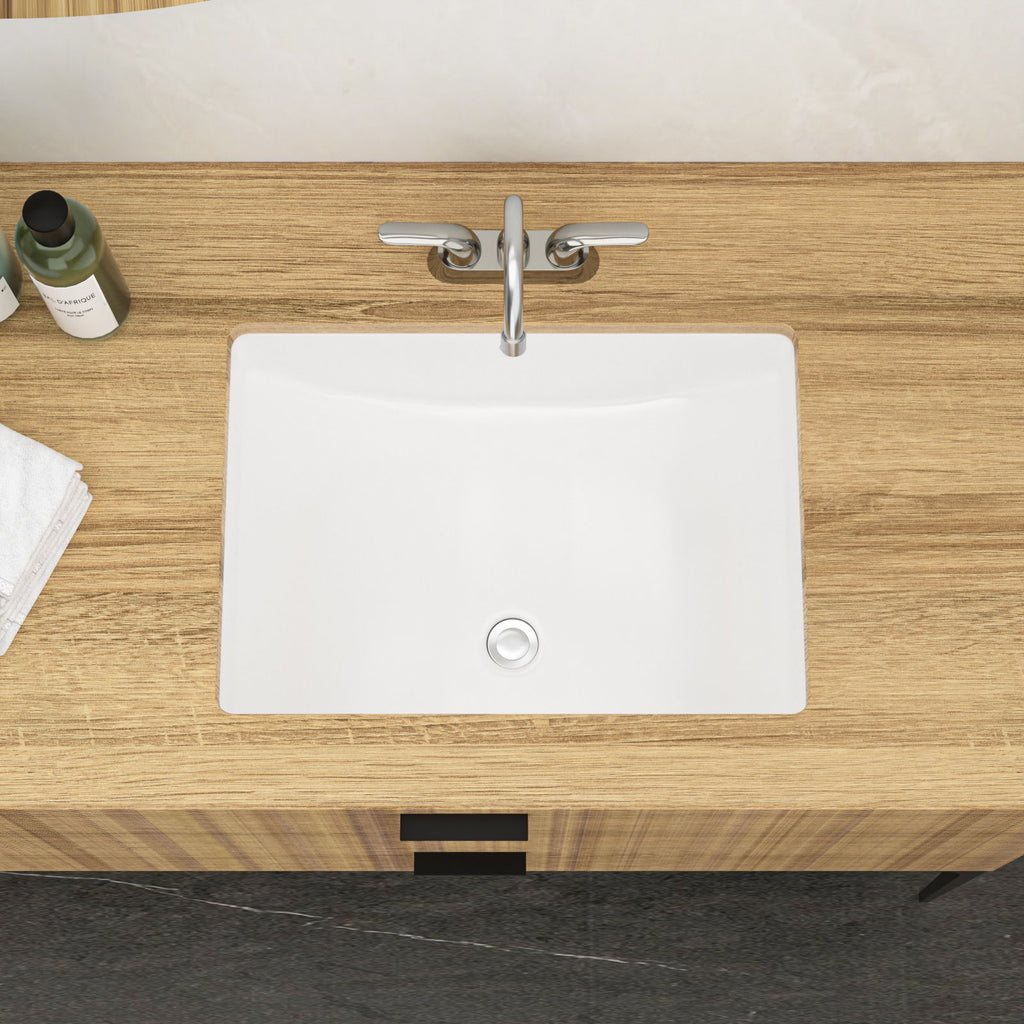 Modern Ceramic Undermount Bathroom Sink with Overflow - White or Black