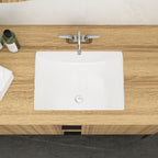 Modern Ceramic Undermount Bathroom Sink with Overflow - White or Black