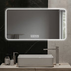 LED Bathroom Mirror with 3 Color Dimmable Backlight - Pearl Silver