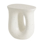 Outdoor MGO Side Table with Travertine-Look Finish – White or Light Grey