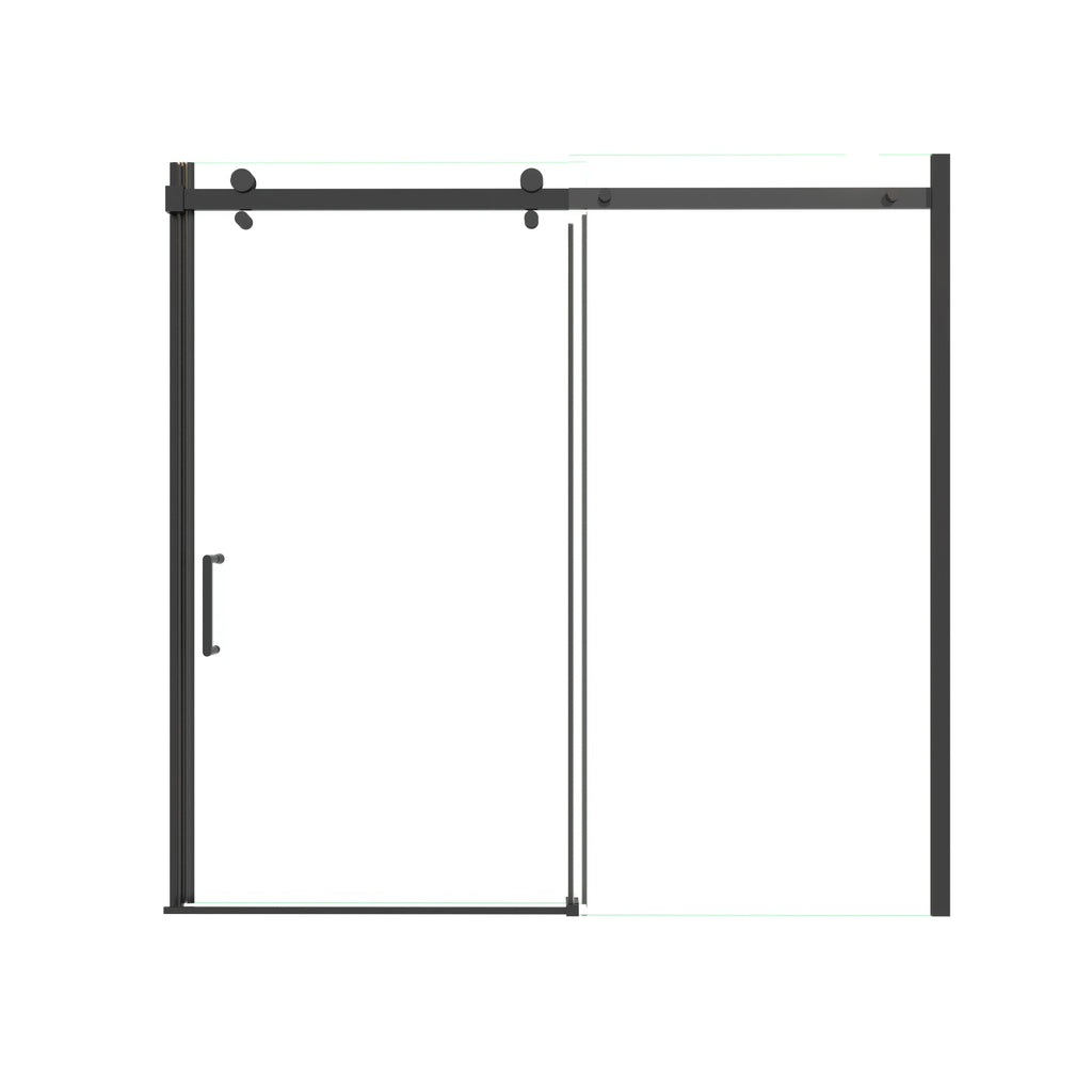 Mod Semi-Frameless Sliding Bathtub Door in Matte Black