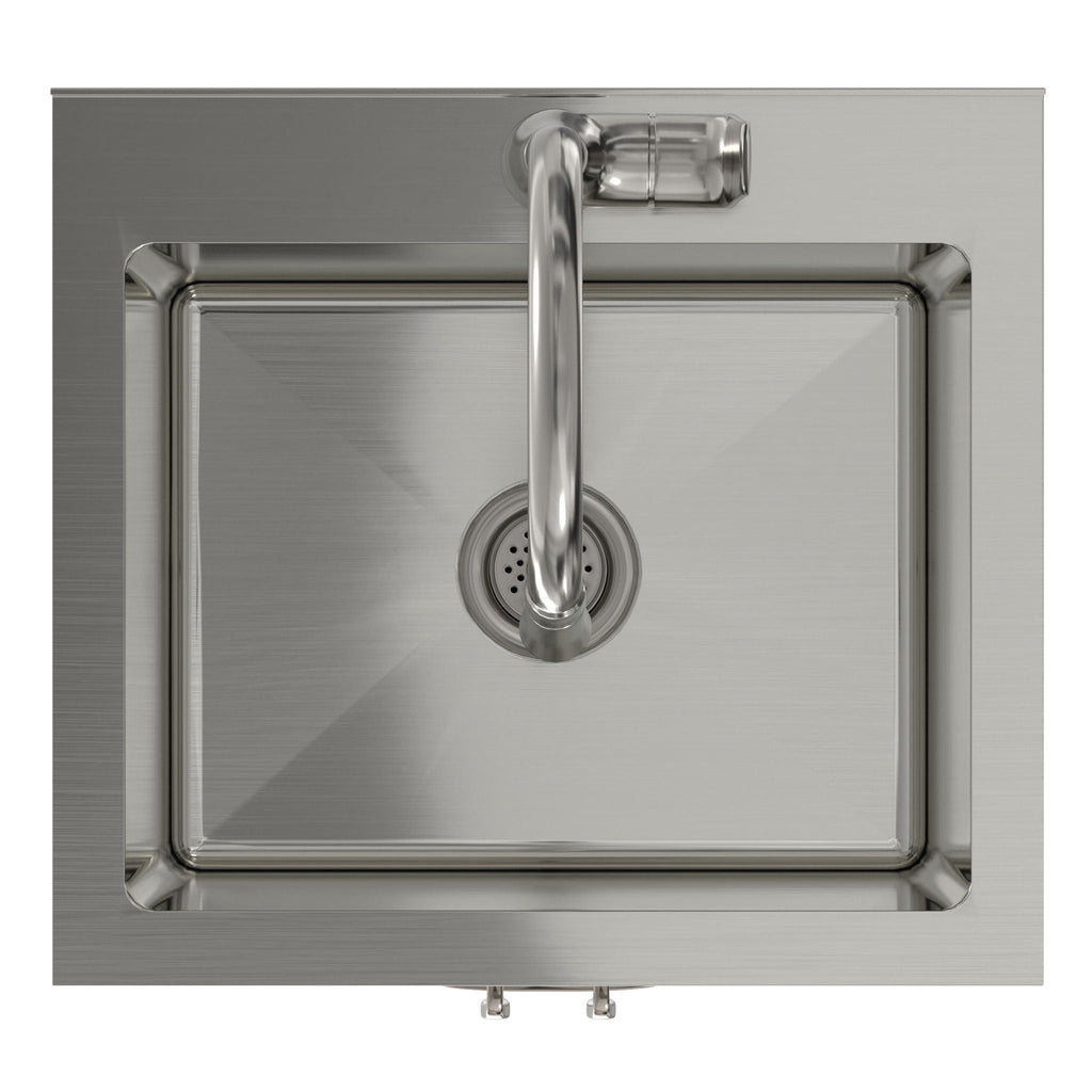 Deluxe Laundry Cabinet with Pull-Out Faucet and Stainless Steel Sink - White