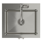 Deluxe Laundry Cabinet with Pull-Out Faucet and Stainless Steel Sink - White