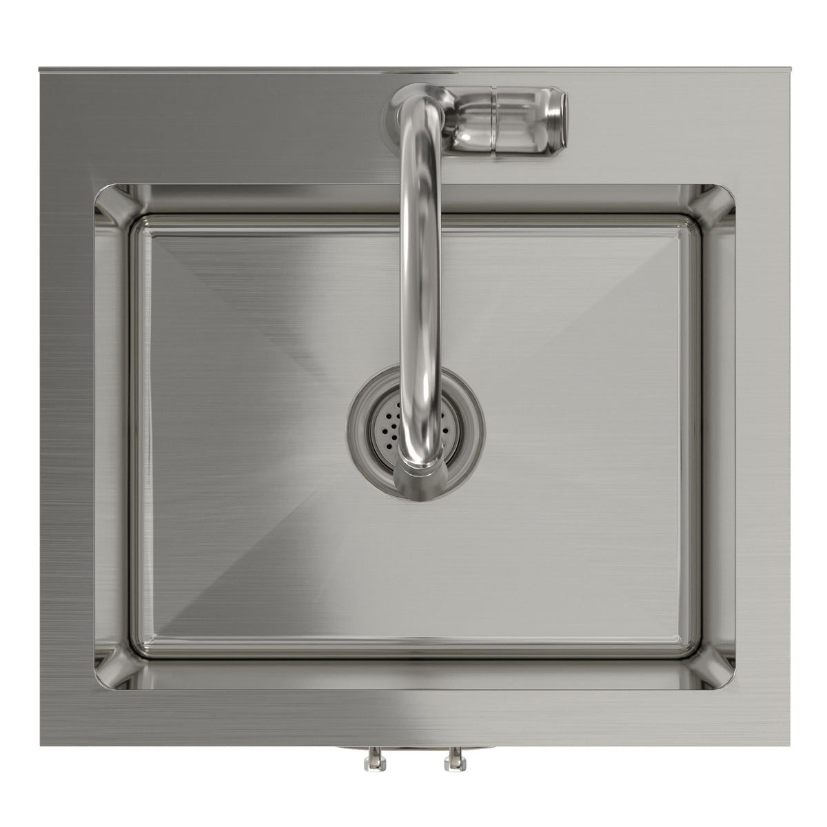 Deluxe Laundry Cabinet with Pull-Out Faucet and Stainless Steel Sink - White