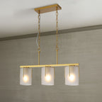 Adjustable Cylindrical Pendant Light with Frosted Glass Shade - Black or Gold