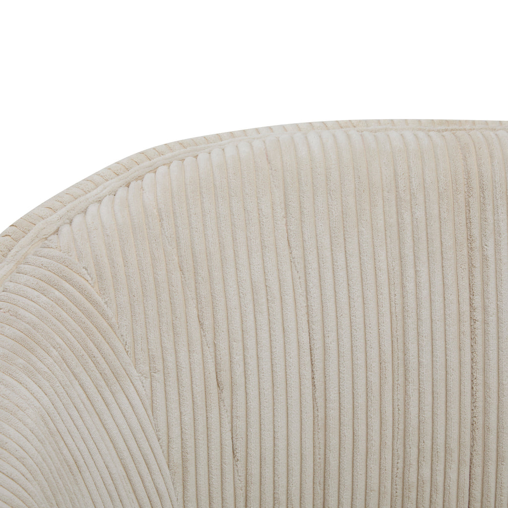 Corduroy Recessed Arm Loveseat with Channel Tufting - Beige & Walnut