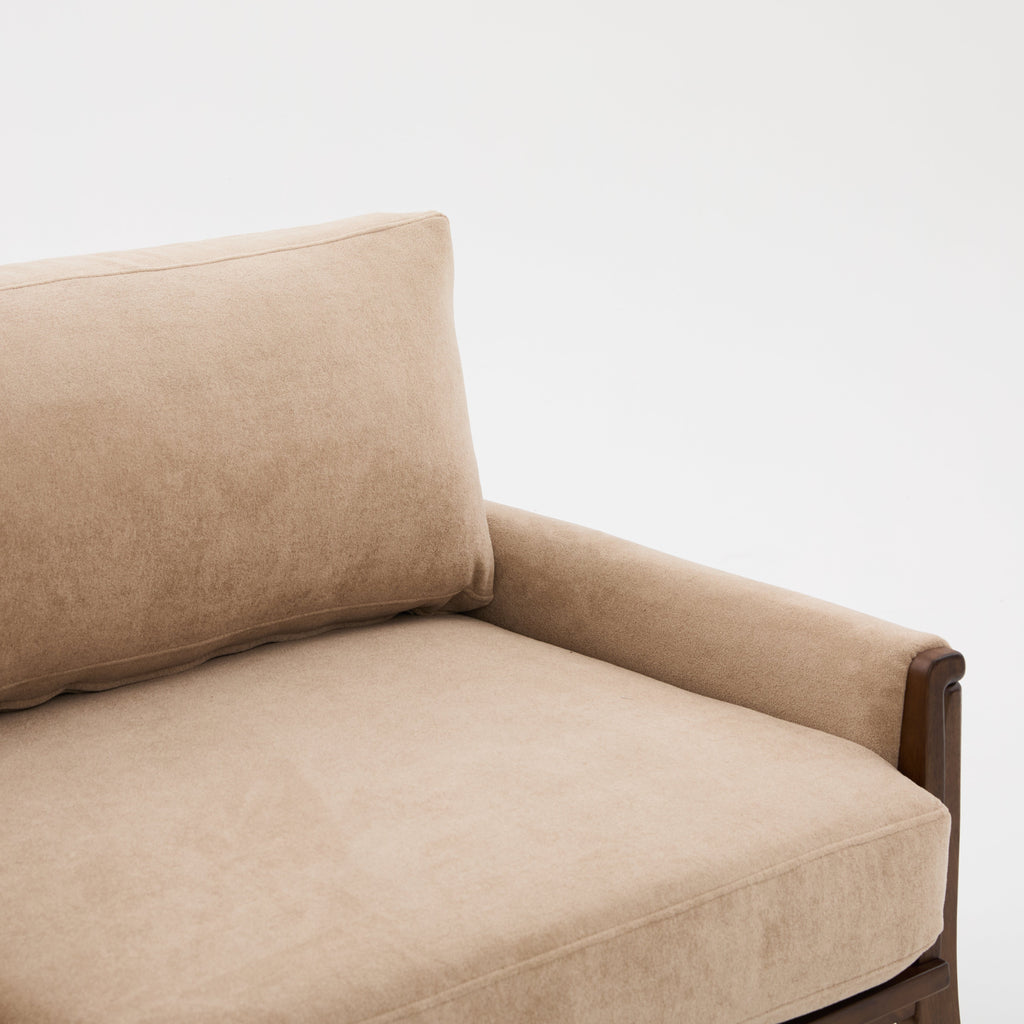 Mid-Century Modern Velvet Fabric Sofa